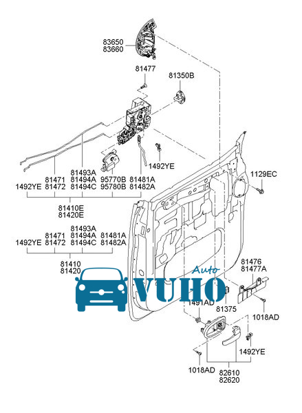 Ổ NGẬM KHÓA CỬA XE HYUNDAI I10 2016-2022 | 81310-B4080 5 Ổ NGẬM KHÓA CỬA XE HYUNDAI I10 2016-2022 | 81310-B4080 - Image 5