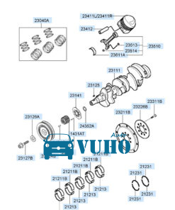PULY TRỤC KHUỶU KIA SORENTO 2022 | 231242R000 9 PULY TRỤC KHUỶU KIA SORENTO 2022 | 231242R000 - Image 5