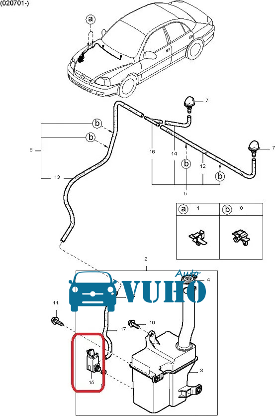 Bơm nước rửa kính xe Toyota Corolla | 8534008010 4 Bơm nước rửa kính xe Toyota Corolla | 8534008010 - Image 4