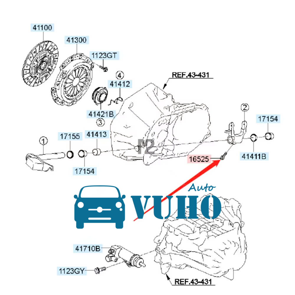 Càng cua đẩy bi tê xe Thaco Ollin 198 | 1043V8JE6-0DZA10 15 Càng cua đẩy bi tê xe Thaco Ollin 198 | 1043V8JE6-0DZA10