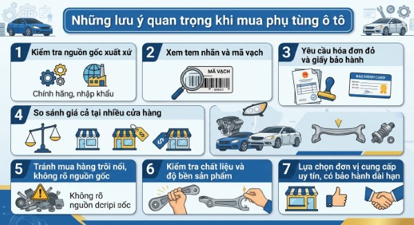 Những lưu ý quan trọng trước khi mua phụ tùng ô tô bạn nhất định phải biết